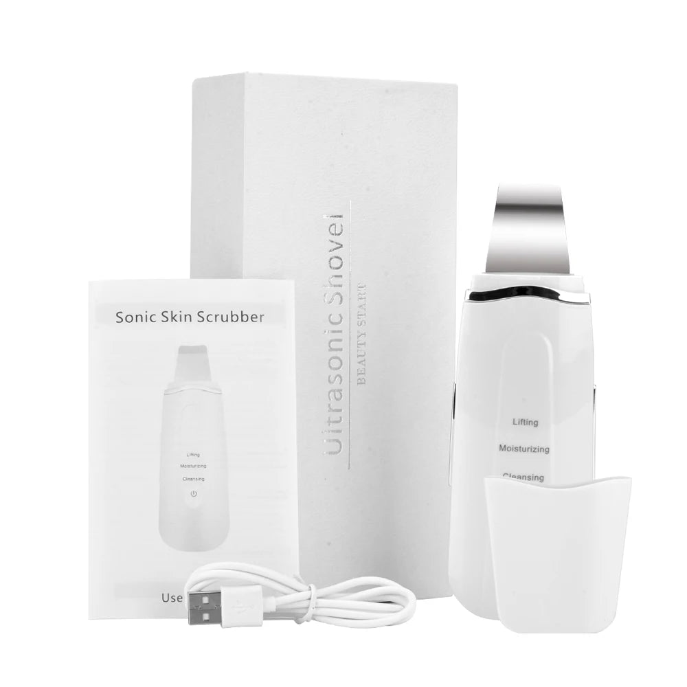 Ultrasonic Face Skin Scrubber Facial Cleaning Blackhead Removal Cleaner Facial Vibration Message Exfoliator Skin Care Tools