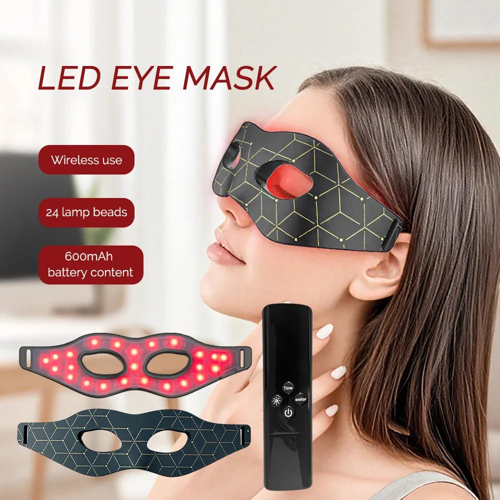 Red Light Silicone Eye Mask 7 Colors LED Photon Flexible Eyes Mask Relieves Eye Fatigue Anti-Wrinkle Dark Circles Wireless Use